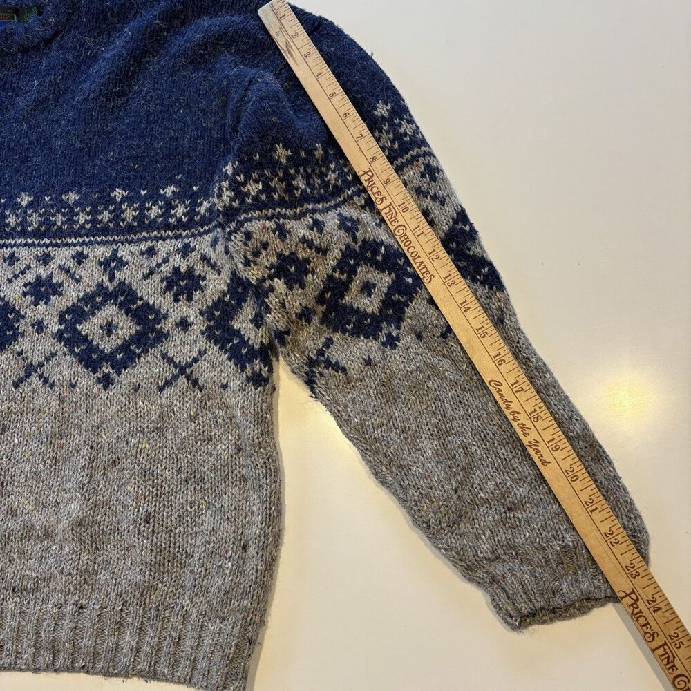 Vintage Etchings Men’s Sweater Wool Blend Grandpa 80s 90s Fair Isle Cabincore L - Picture 4 of 9